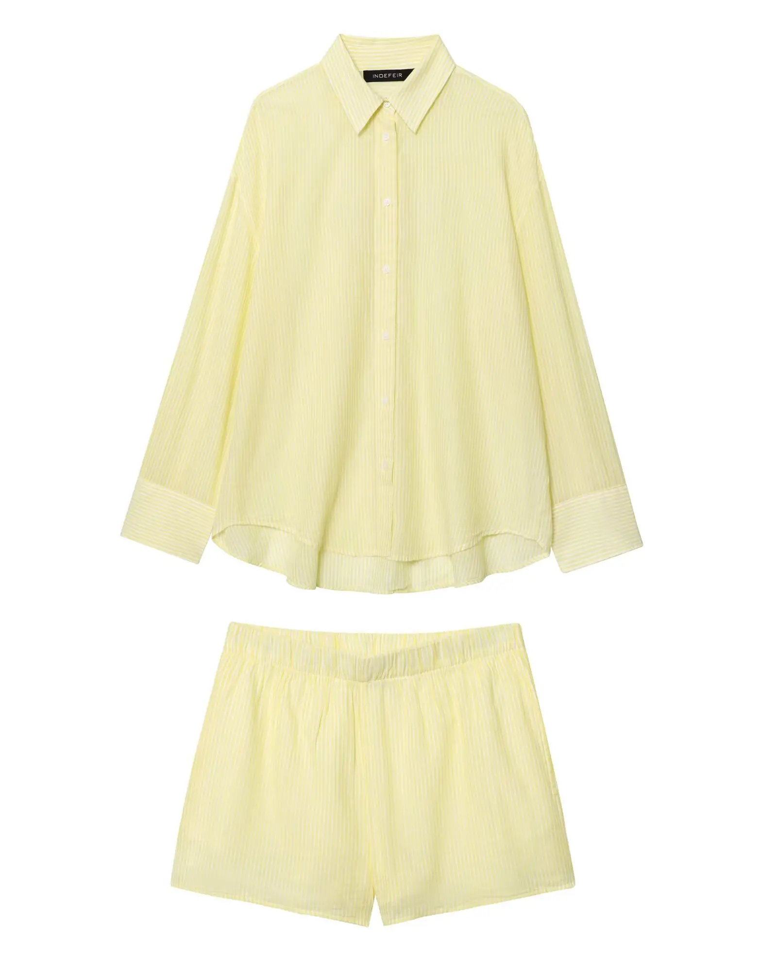 

KONDALA шикарные повседневные желтые женские костюмы, свободные рубашки на пуговицах + шорты с эластичной резинкой на талии, модный праздничный летний комплект 2025, Mujer