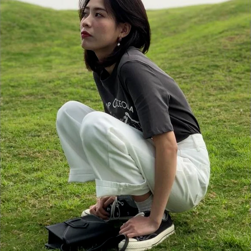 Jeans Women Wide Leg Trousers Full Length Newest Harajuku High Waist Vintage Popular Baggy Simple All-match Summer Hot Preppy