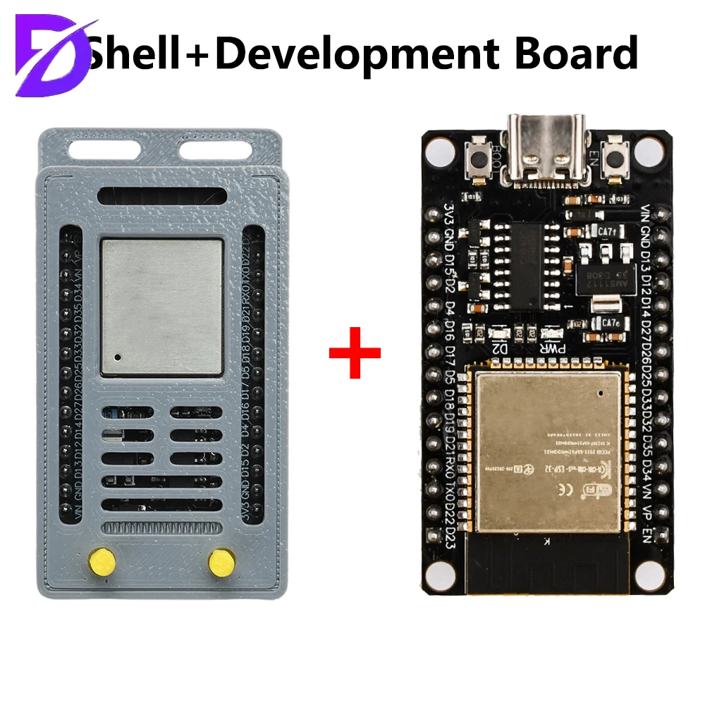 ESP32 Wi-Fi/Bluetooth Development Board Expansion Enclosure with 30-Pin Type-C Connector—3D-Printed Enclosure DIY Kit