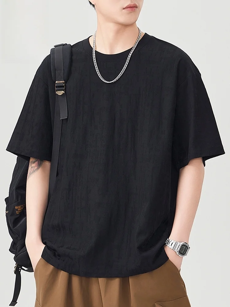 

Мужская футболка с коротким рукавом 2025: Новая летняя коллекция, модный свободный повседневный топ, удобная одежда из хлопка и полиэстера