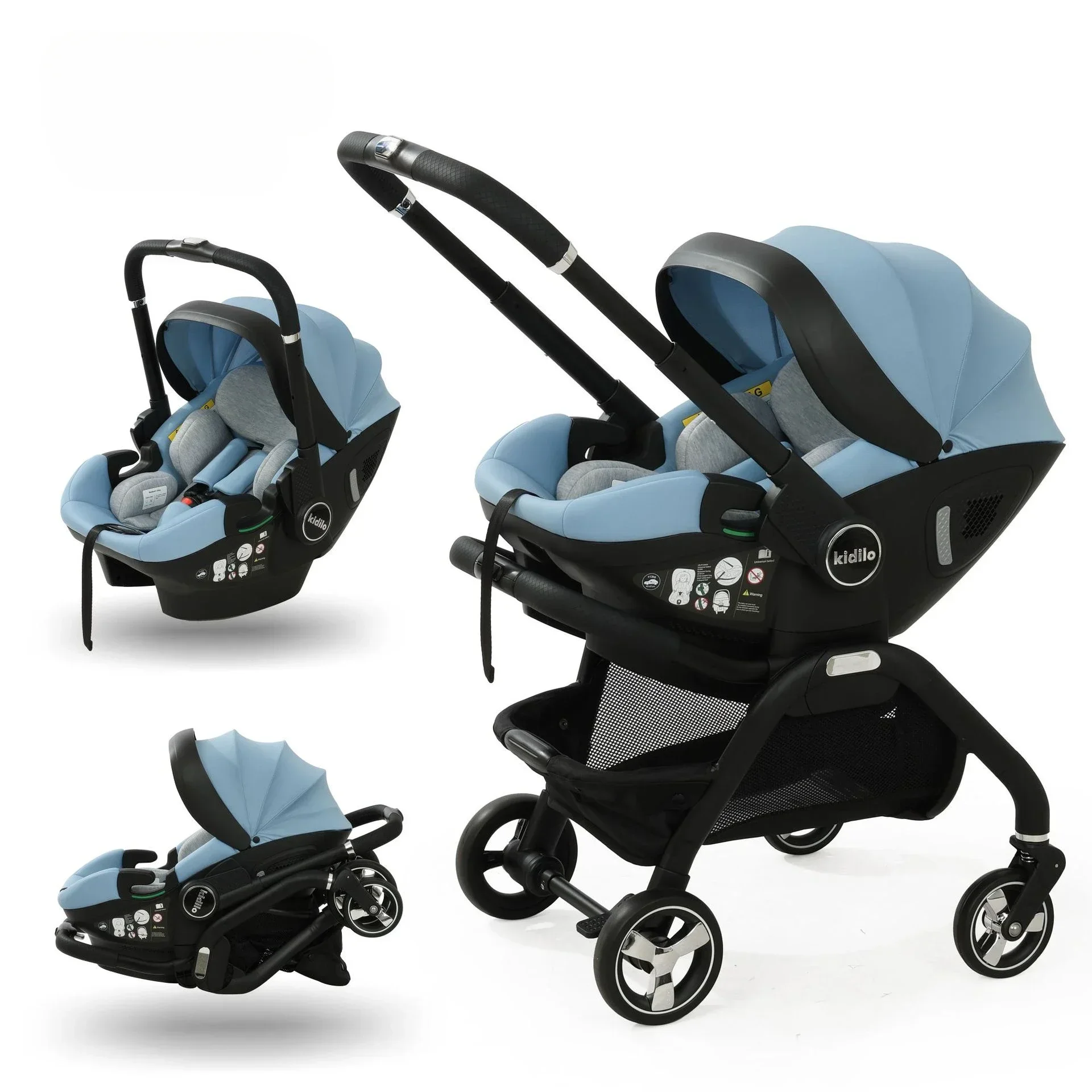 Tragbarer 3-in-1-Kinderwagen Neugeborenen-Schlaf korb Multifunktions-Kindersitz Luxus-Kinderwagen faltbar