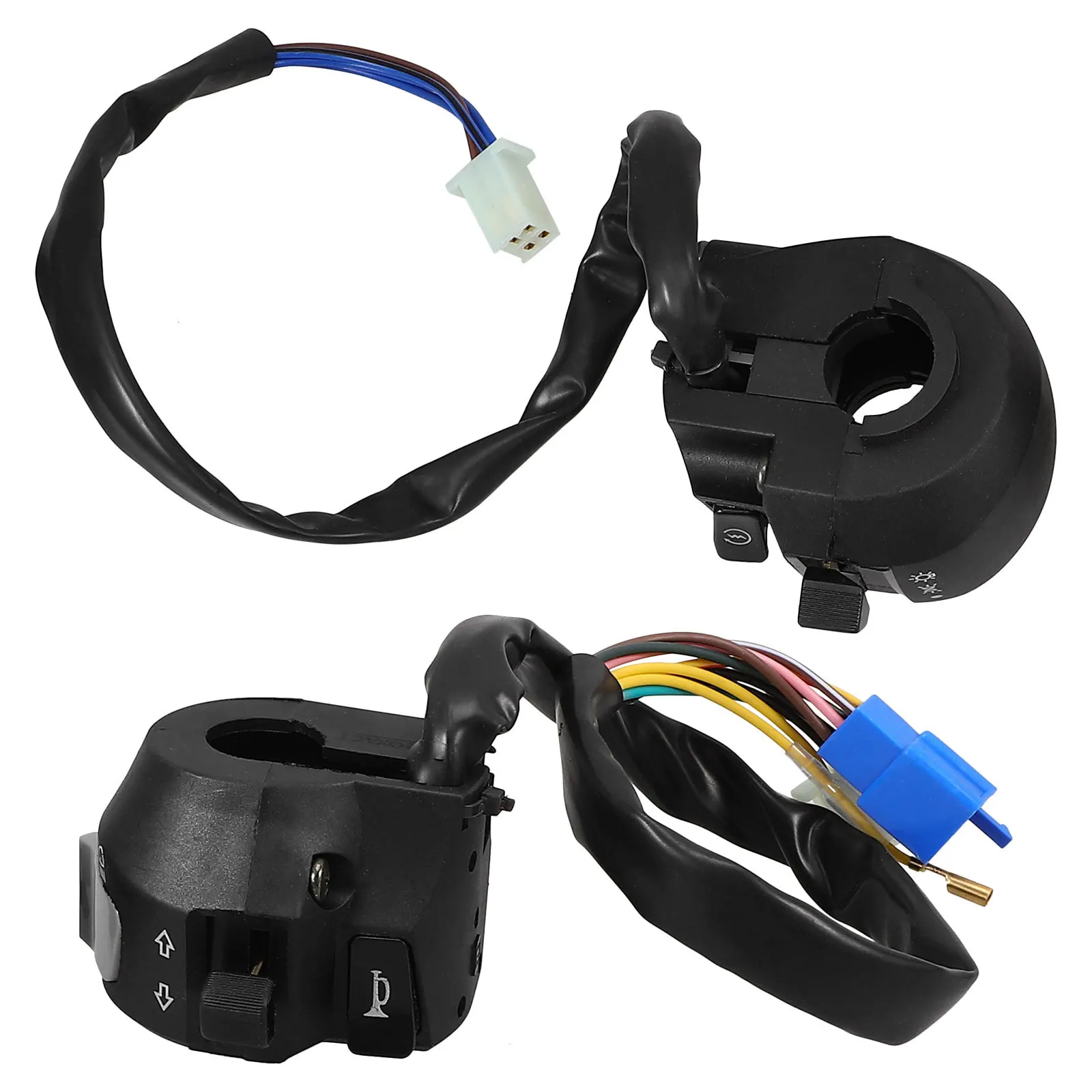 

2Pcs Motorcycle Handlebar Switch Set Left Signal Horn Headlight Control Reliable Durable Plastic Metal