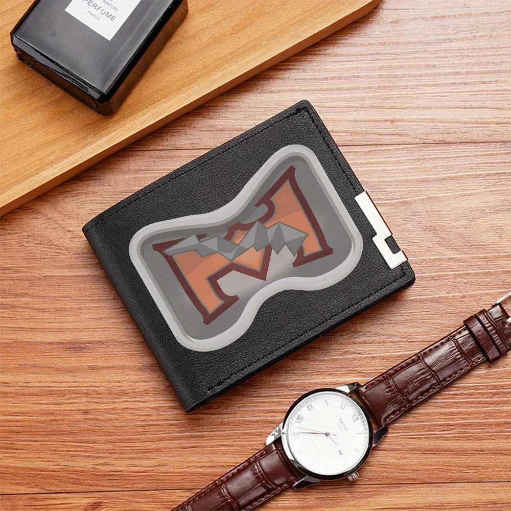 Shield shape abstract geometric figure design Men's Wallet Printing Design Simple Modern Stylish Business Father's Boyfriend's C