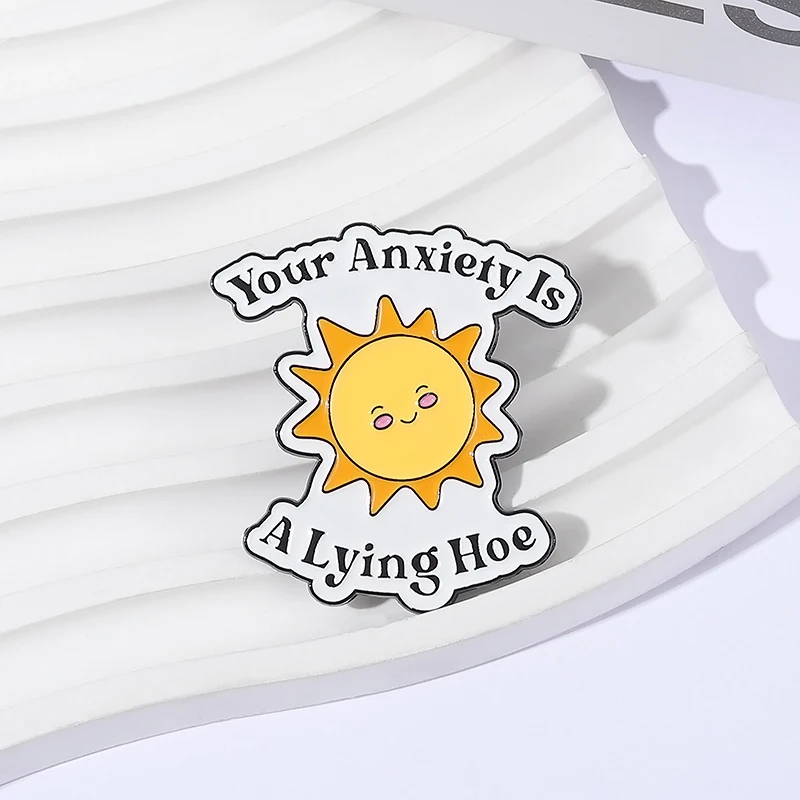 القلق الخاص بك هو مجرفة الكذب المينا دبوس الوعي بالصحة العقلية بروش التلبيب على ظهره شارة مجوهرات الحفلات هدية للأصدقاء