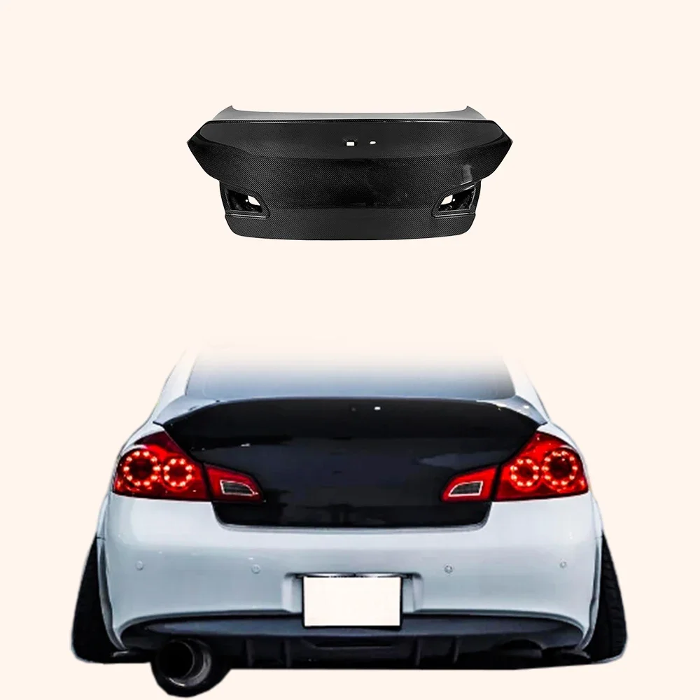 

For Infiniti G37 4 Door Sedan 08-13 Carbon HT Style Rear Trunk With Camera Hole And Open Trunk Button Hole