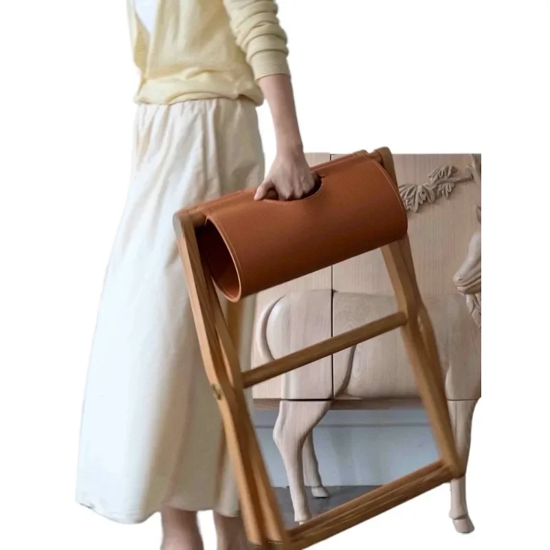 

Small Maza Solid Wood Portable Foldable Home Outdoor Multifunctional Small Bench