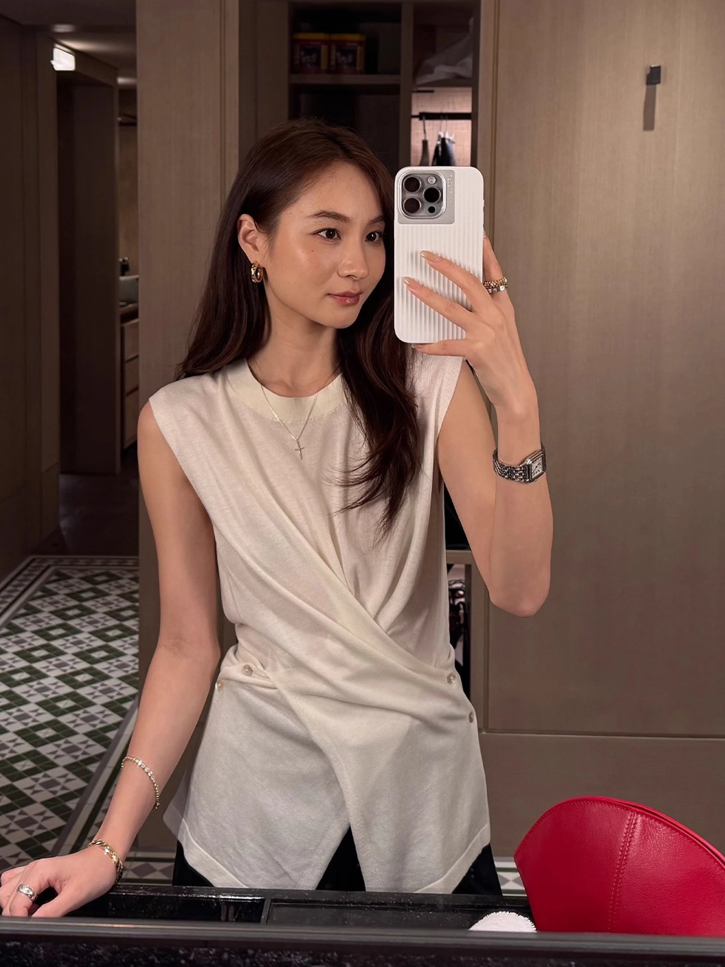 

Casual round Ne Svel Knitted Top Women's Summer Faion Irregular Cross Design Color Overhead Knitwear