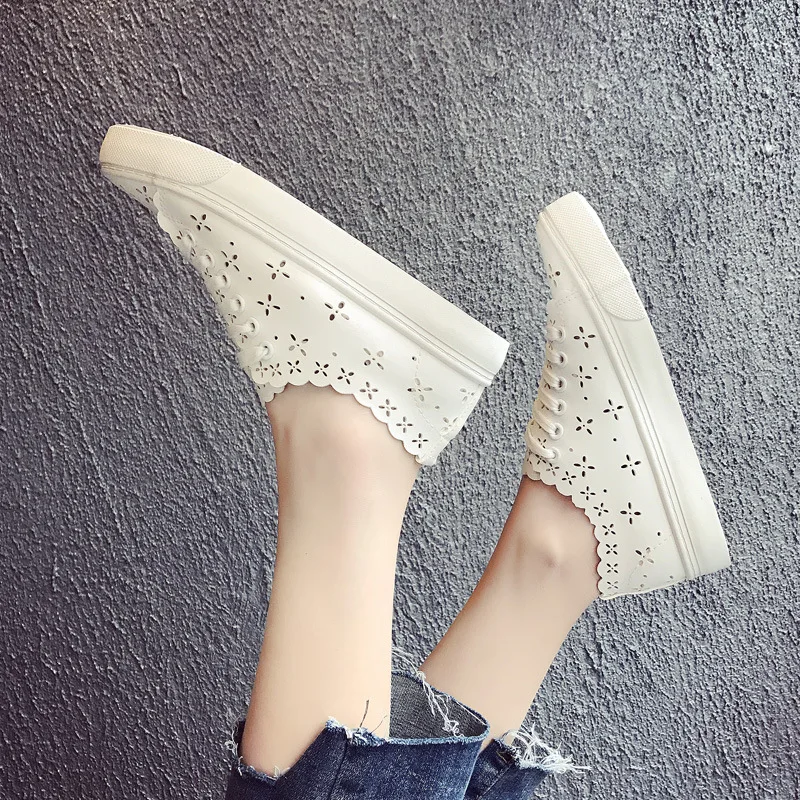 Casual Flat Bottom Comfortable Women\'s Shoes 2022 Spring New Breathable Simple Mesh Shoes Women White Shoes Korean Casual Shoes