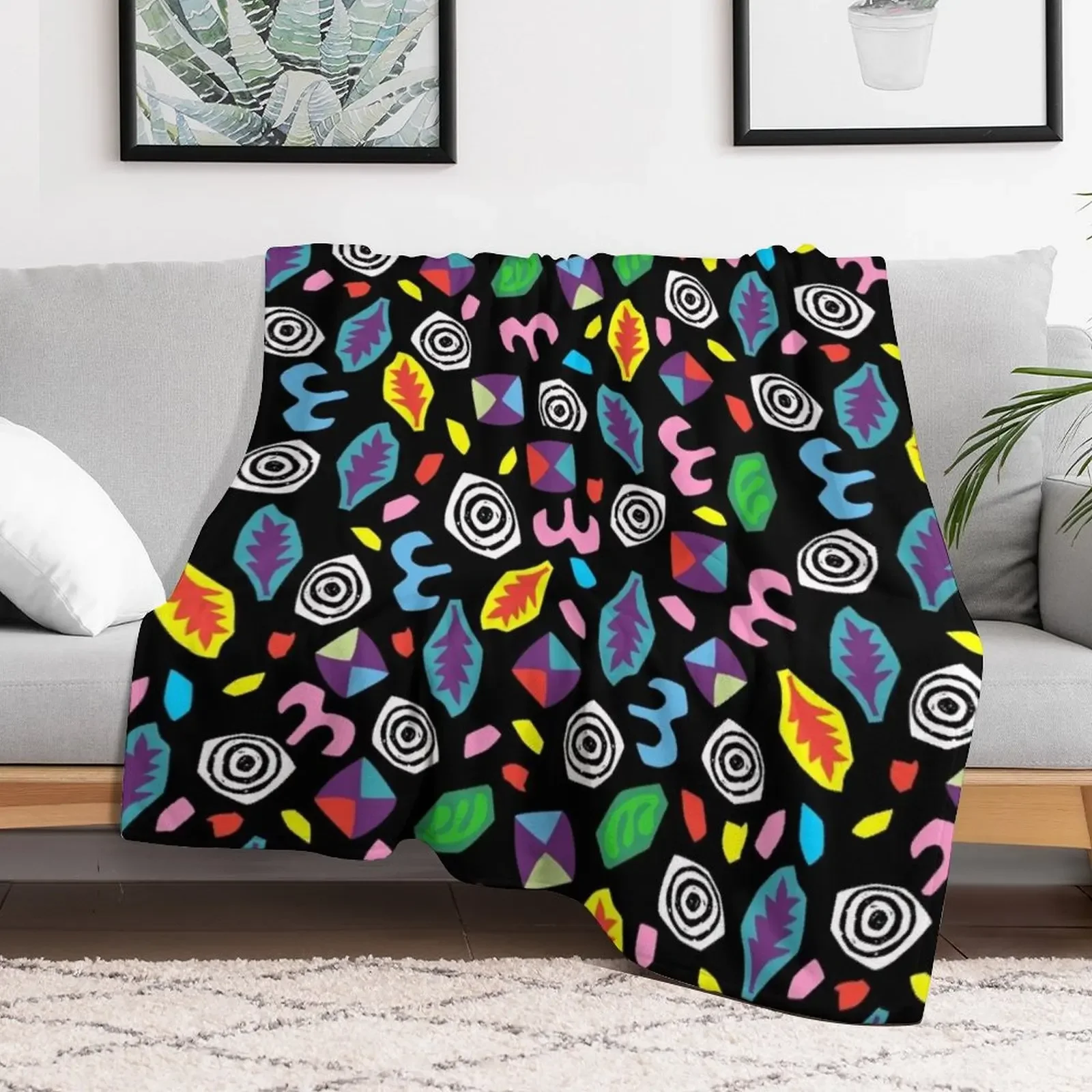 80s Romper (larger print) Throw Blanket Stylish Warm Blanket for Living Room Bedroom