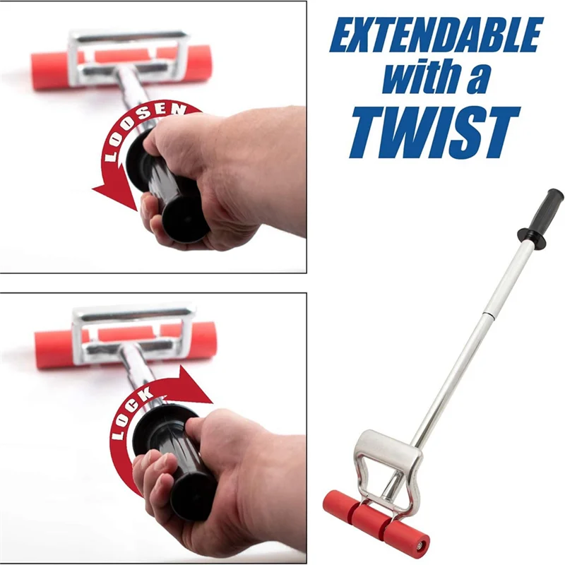 【Hot Selling】Retractable Heavy-Duty Floor And Wall Roller For Laminate, LVP, Carpet, Tile And Wall Coverings, Extends Up To 27 I