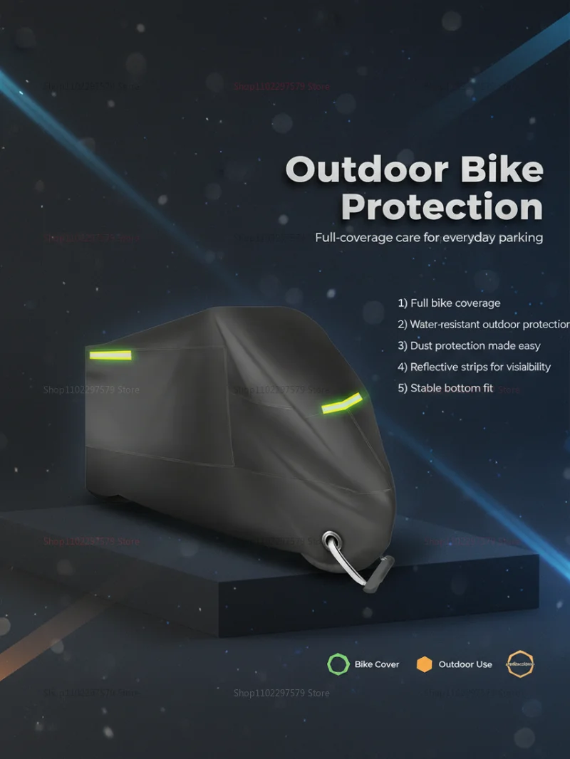 AliExpress Brangdy 2026Universal Bicycle Motorcycle Cover Weatherproof Dustproof Sun Rain Protection Full Vehicle Cover for Indoor Outdoor Use