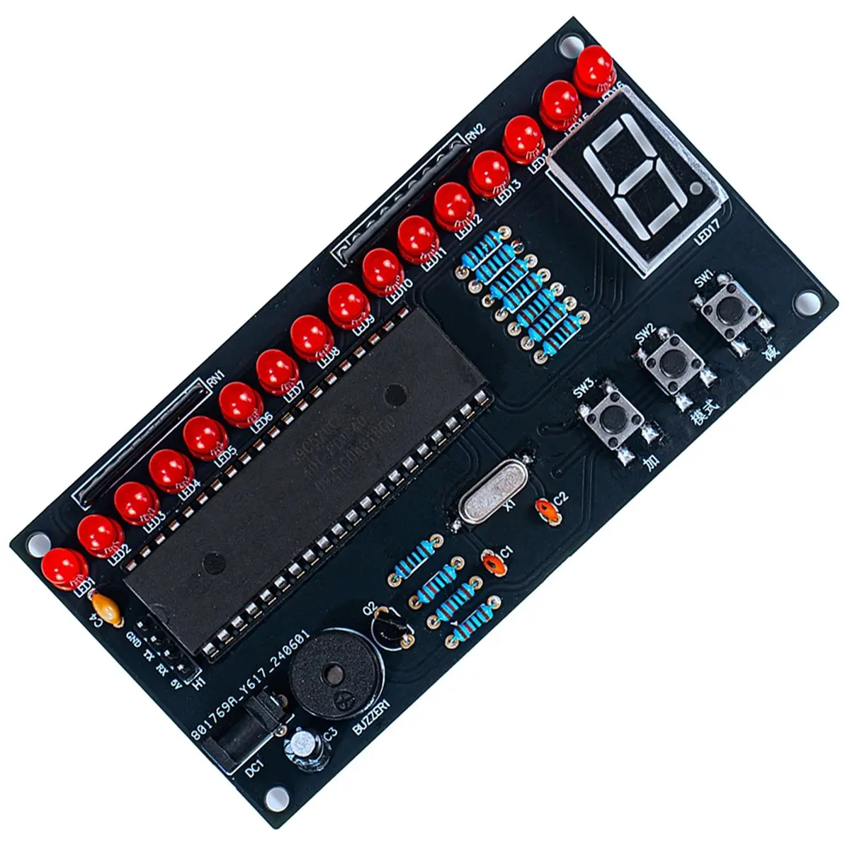Adjustable Speed Music Flowing Light Kit, DIY Electronic Soldering Training Set, Microcontroller LED Circuit Board