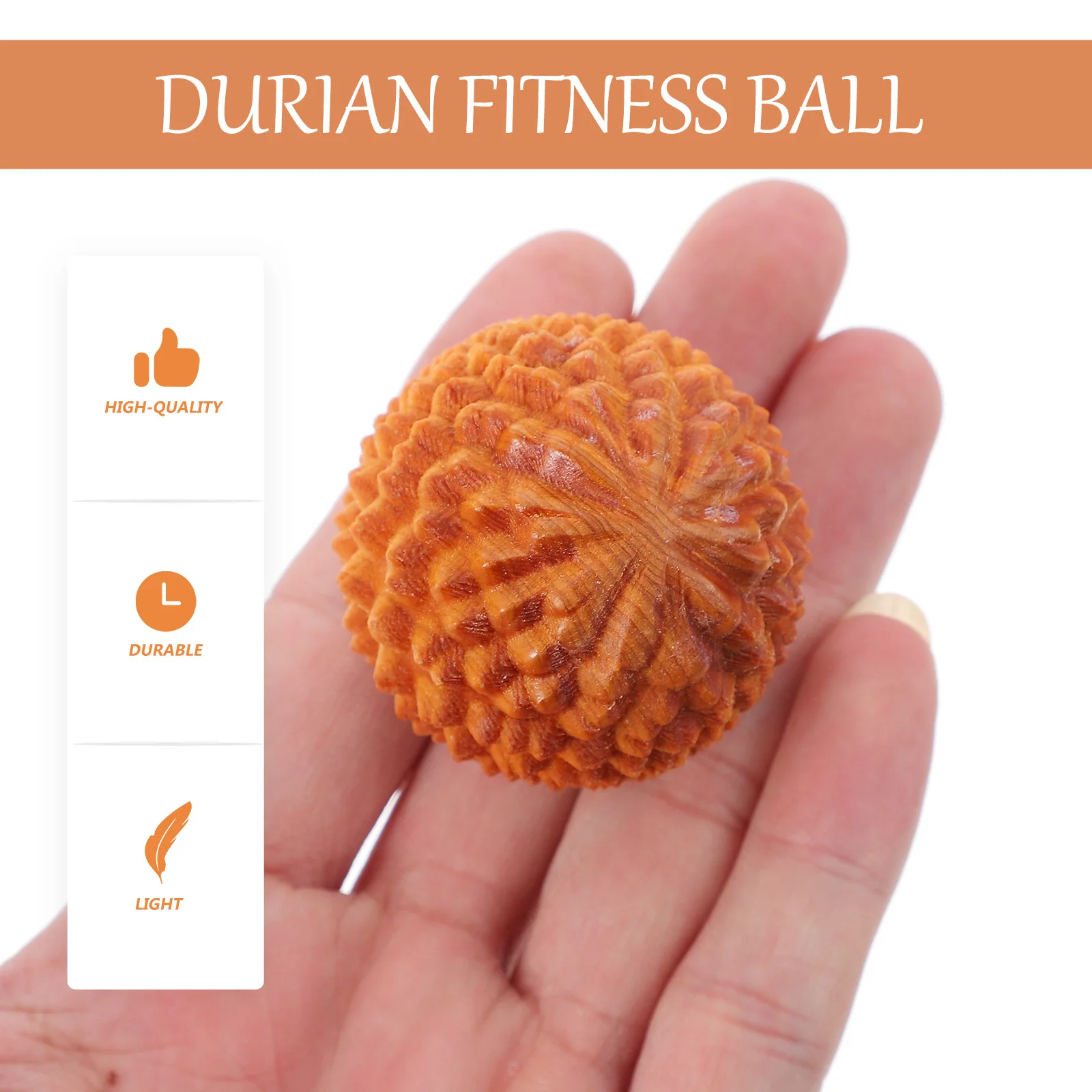 

2pcs Cliff Cypress Fitness Ball Hand Massage Balls Durian-shaped Wood Rolling Acupoint Massager HomeDecoration