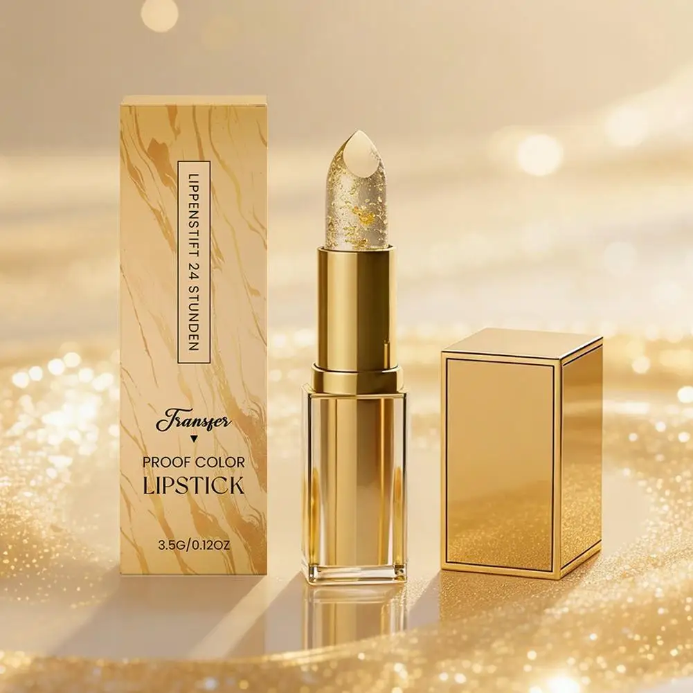 Gold foil color changing moisturizing lip balm Hyaluronic Acid Moisturizing High Shine Hydrating Lip Balm Non-Greasy