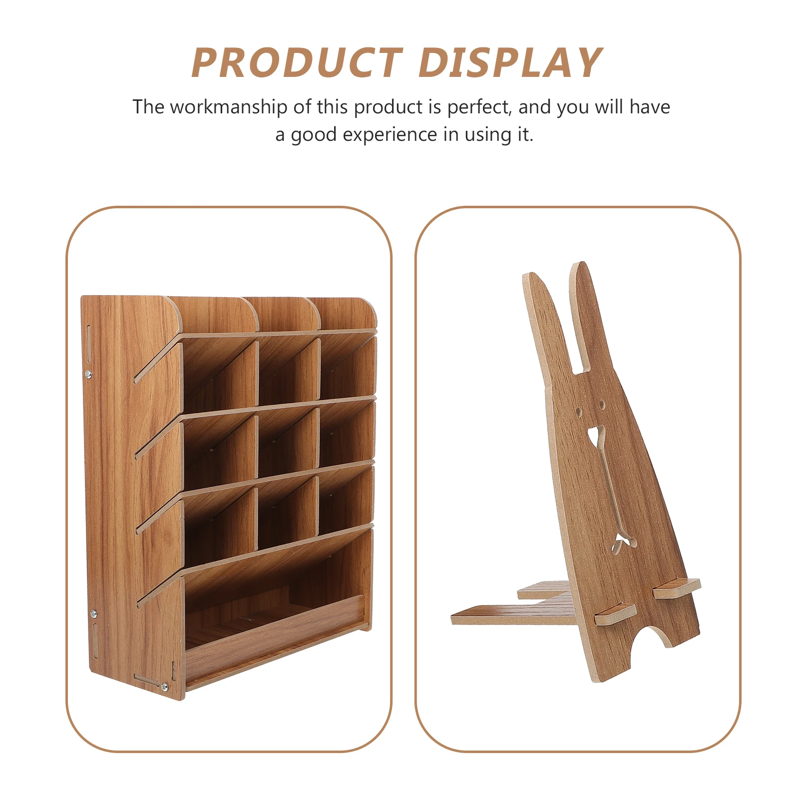 

Multifunctional Wooden Pen Holder Office Stationery Organizer Multi Grid Desktop Storage Rack Household Pen Container Rack Shelf