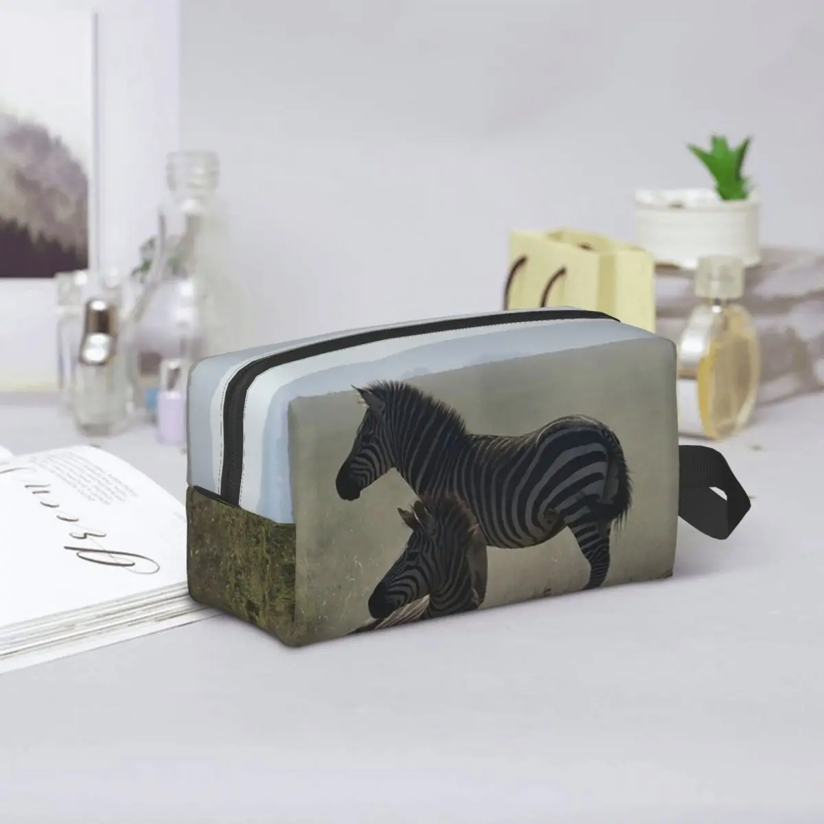 Zebras At Play Makeup Bag Cosmetic Organizer Storage Dopp Kit Toiletry Cosmetic Bag for Women Beauty Travel Pencil Case