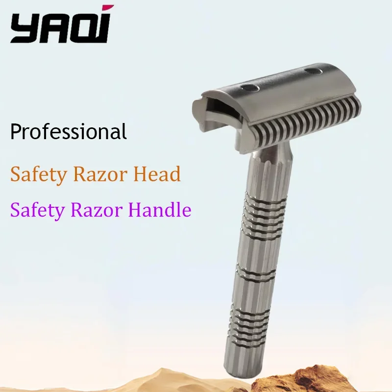 YAQI Raw Color Version Bohemia 316 Stainless Steel Adjustable Baseplate Men Safety Razor - for Precision Shaving, Barber
