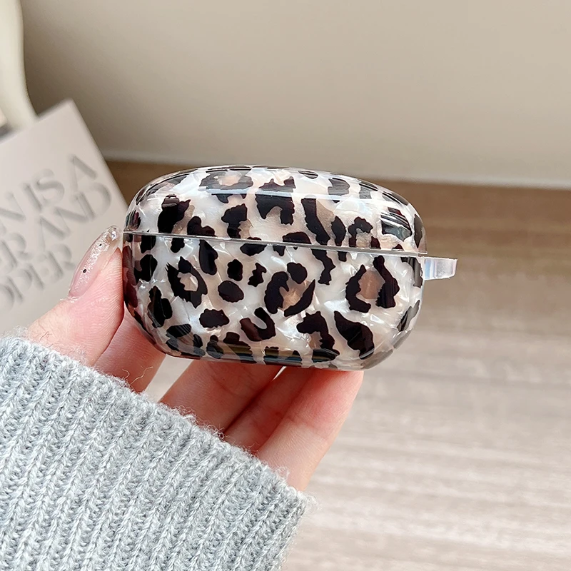 Seashell Texture Case for Sony WH-1000XM5 Earphone Cover for WH-1000 XM5 Headphone Protective Shell Sunflower Leopard Print