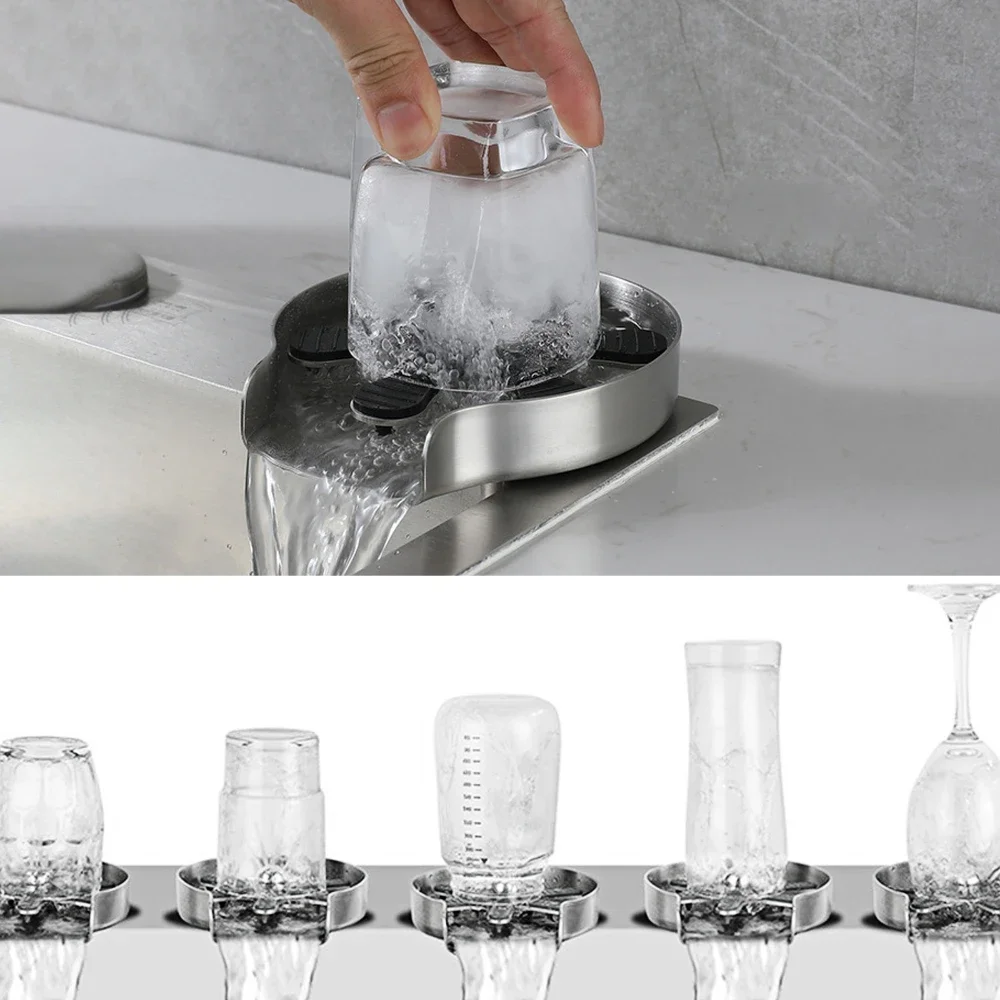 

High Pressure Glass Rinser For Sink Automatic Cup Washing Sprayer Bar Coffee Shop Milk Tea KTV Household Glass Cleaning Tool