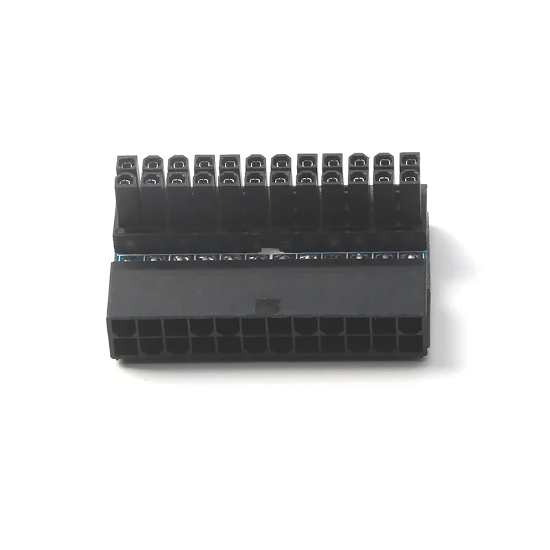 Adaptador de energia atx de 24 pinos 90 graus, plugue de conector para computador, acessório de placa-mãe