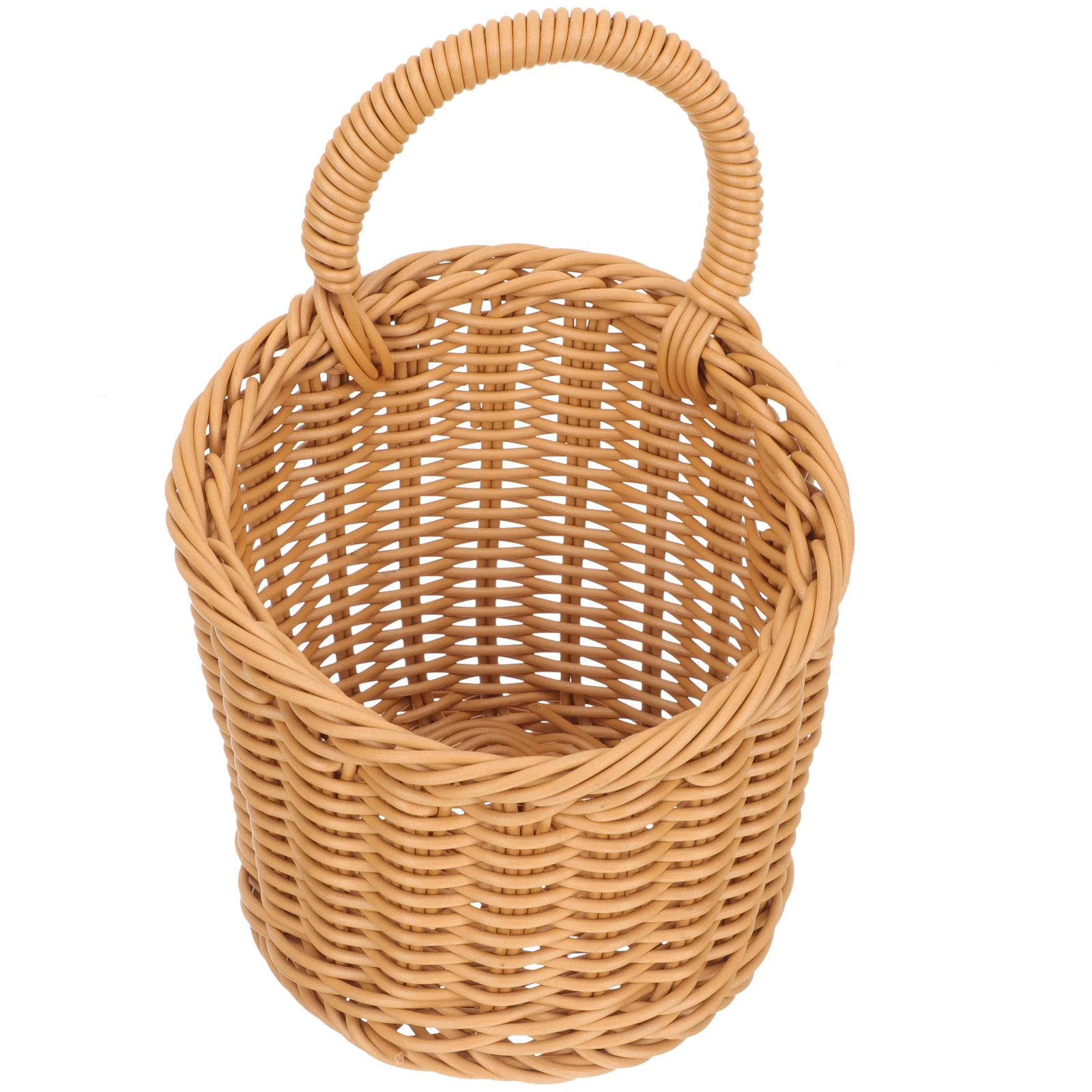 Storage Basket Wicker Baskets Wall Small Woven Hanging Decor Vegetable Fruit Plastic Rattan for