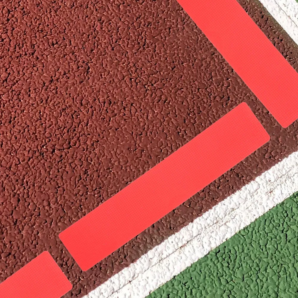

6Pcs Court Line Markers Red PVC Waterproof Flat Spot Markers for Tennis Basketball Volleyball Outdoor Sports Training Equipment