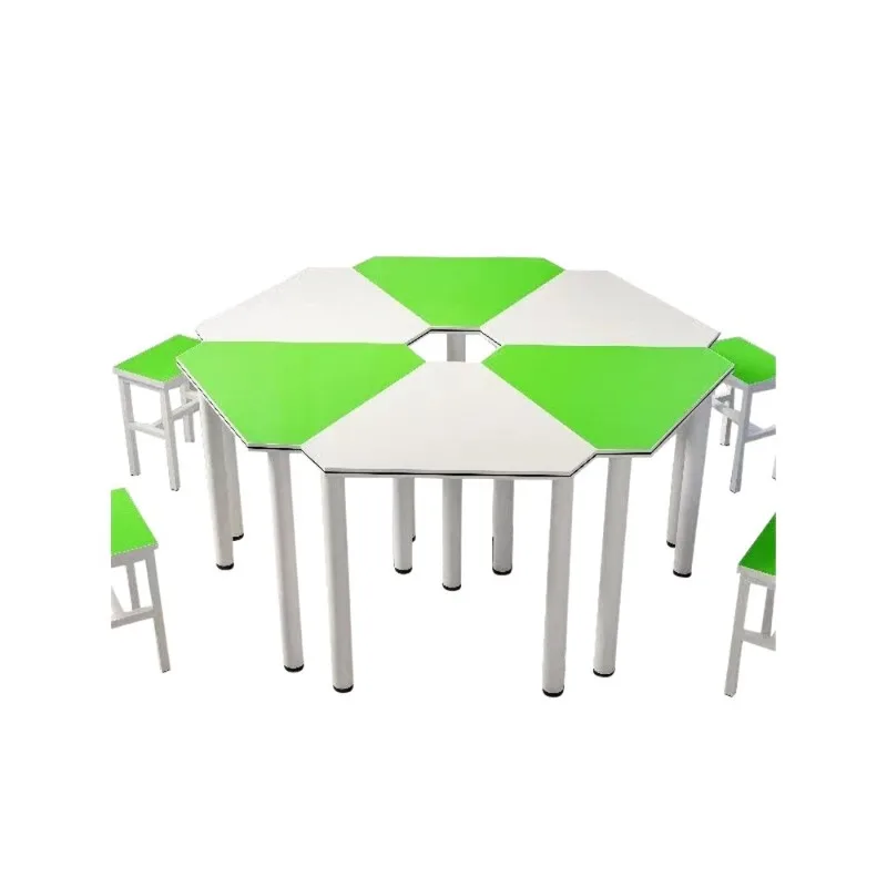 Color splicing table and chair combination, psychological consultation room, reading room, counseling room, group activity table