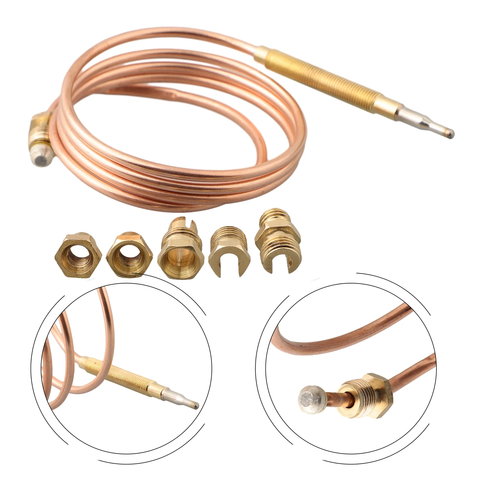 36in Thermocouple Replacement Probe M9 Thread For Gas Furnaces Boilers Water Heaters Fire Pits Temperature Sensor Tool