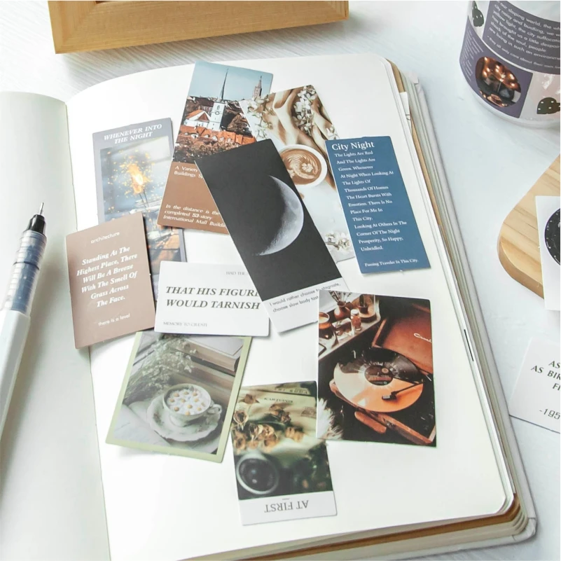 45pcs Ins Style Travel Aesthetics Cute Sticker Creative Hand Account LOMO Cards Stationery Notepad Sticky Stickers