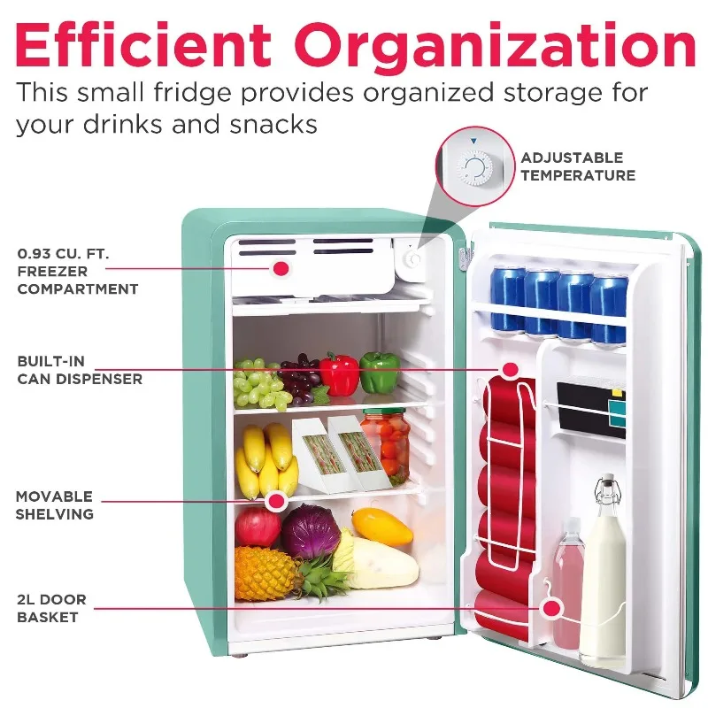 Frigidaire Retro 3.2 CU. ft. Compact Refrigerator - Mint, EFR372, Mint