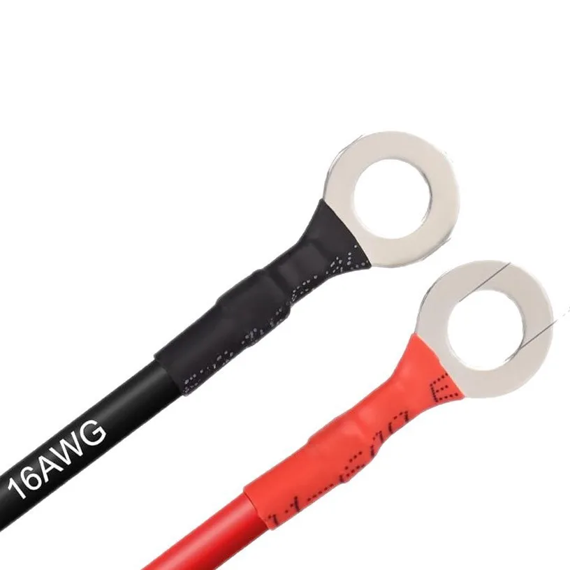 كابل تمديد 16AWG SAE عالي التحمل مع أطراف حلقية M8 - مثالي لجزازة العشب وعربة الجولف وبطاريات التخزين بالطاقة الشمسية