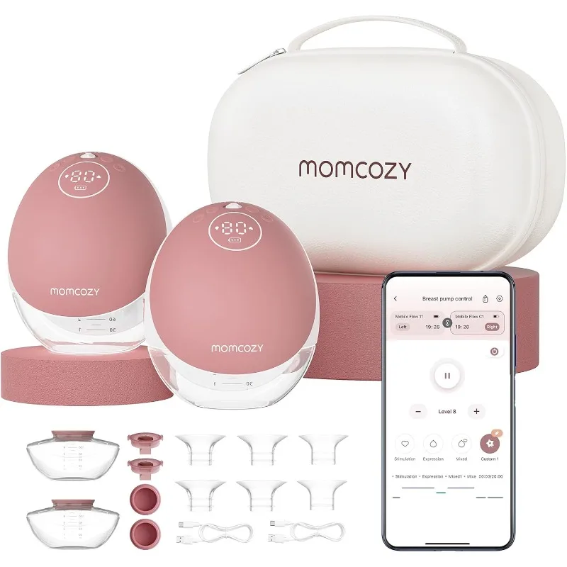 Breast Pump Hands Free Mobile Flow | M9, App Discreet Control with Personalized Multi-Modes & 15 Levels