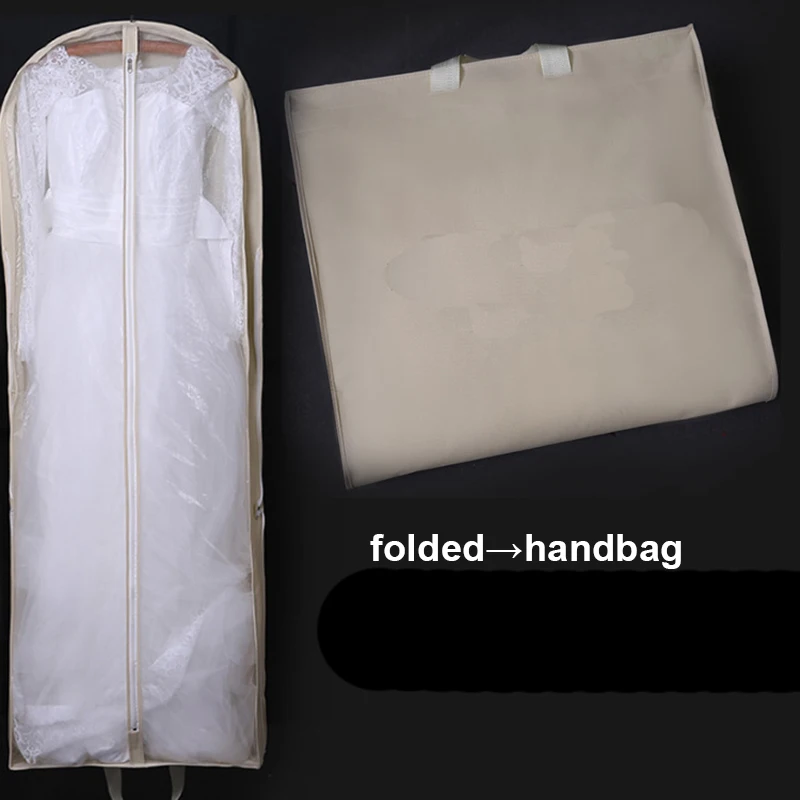 

Утолщенный нетканый материал, длинное свадебное платье, пылезащитный чехол, сумка для одежды, длинное платье, сумка для хранения двойного назначения 160 см/180 см