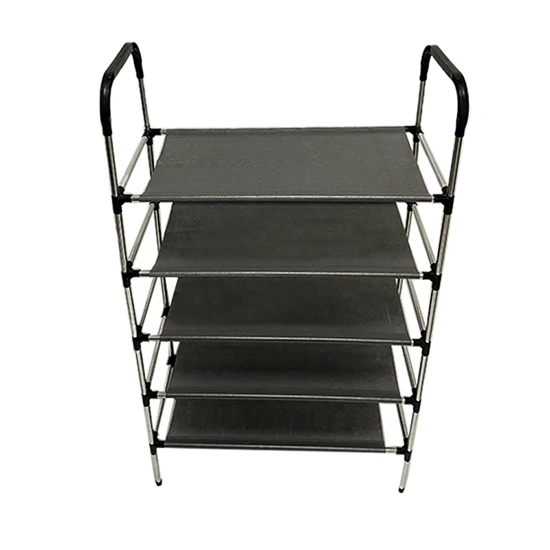 5 Layers Storage Organizer Home Decor Adjustable Shelf Metal And Non-Woven Shoes Stand Rack Cabinet Place In Doorway