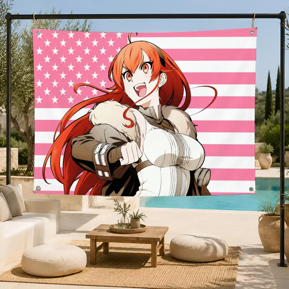Anime E-Eris Boreas Greyrat Mushoku Flags Fan support, home, dormitory, wall decoration, outdoor camping, party banners, gifts