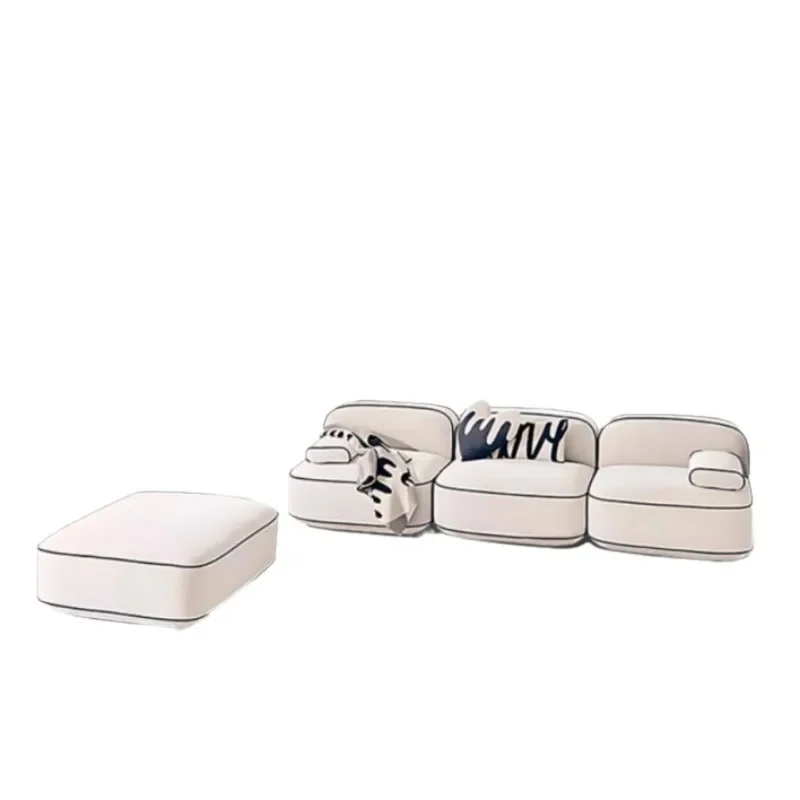 Designer two-dimensional combination module tofu block sofa simple cream white small apartment sofa