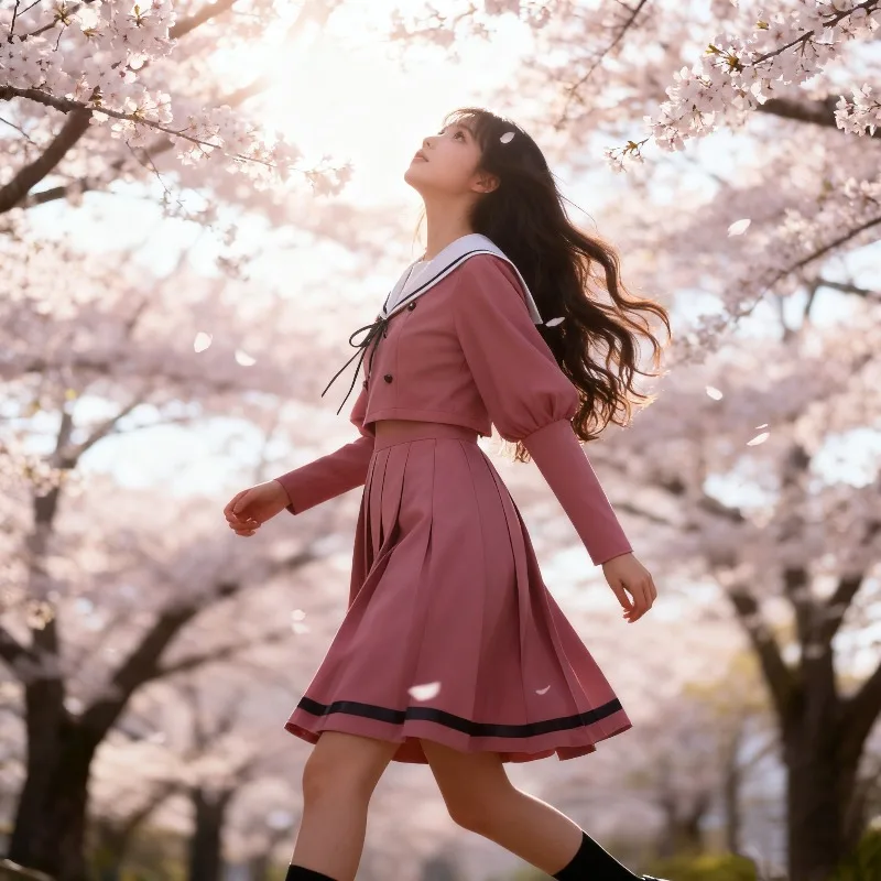 أنيمي زهرة عطرة تزهر مع شخصية الكرامة واغوري كاوروكو تأثيري حلي قميص فستان ربطة القوس فيونكة زي مدرسي المرأة