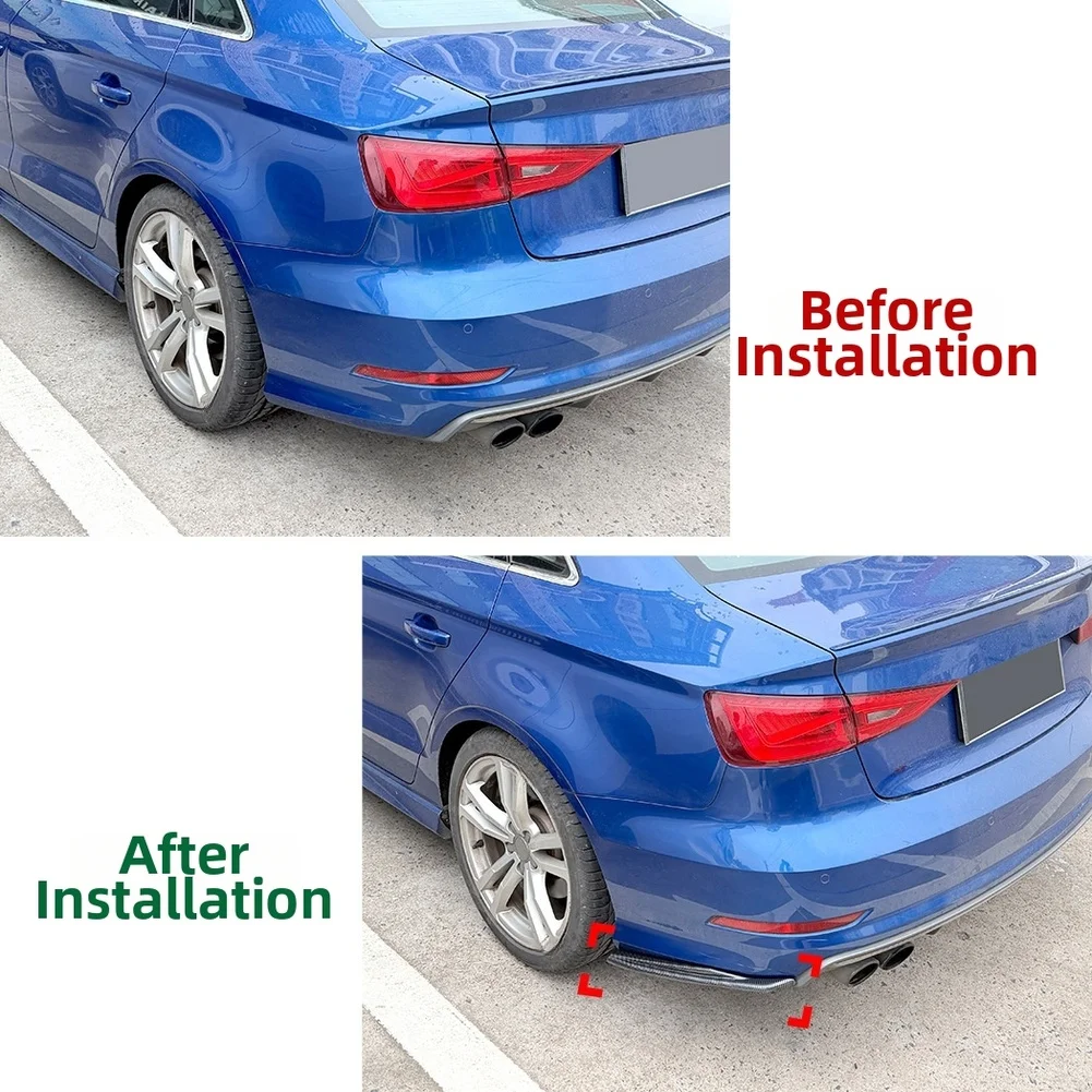 

Sport Trim Rear Bumper Spoiler Sporty Upgrade Carbon Fiber Pattern High Strength Spoiler Kit Easy Installation