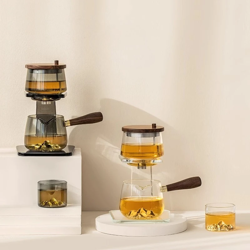 

Glass automatic pot Kung Fu tea set household high-end light luxury lazy tea making artifact teapot