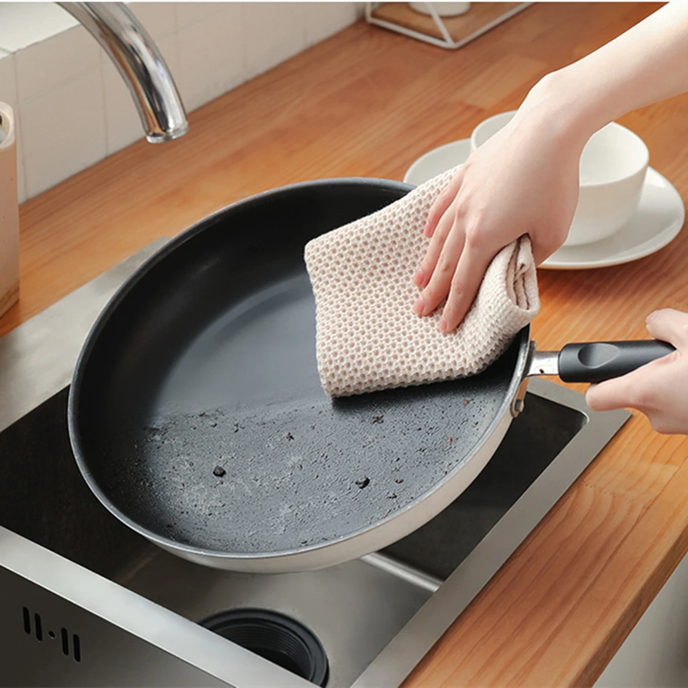 1pc Quick Drying Cloth Home Cleaning Tools 4-color Cotton Towel for Kitchen Waffle Weave Kitchen Towel Super Absorbent Dishcloth