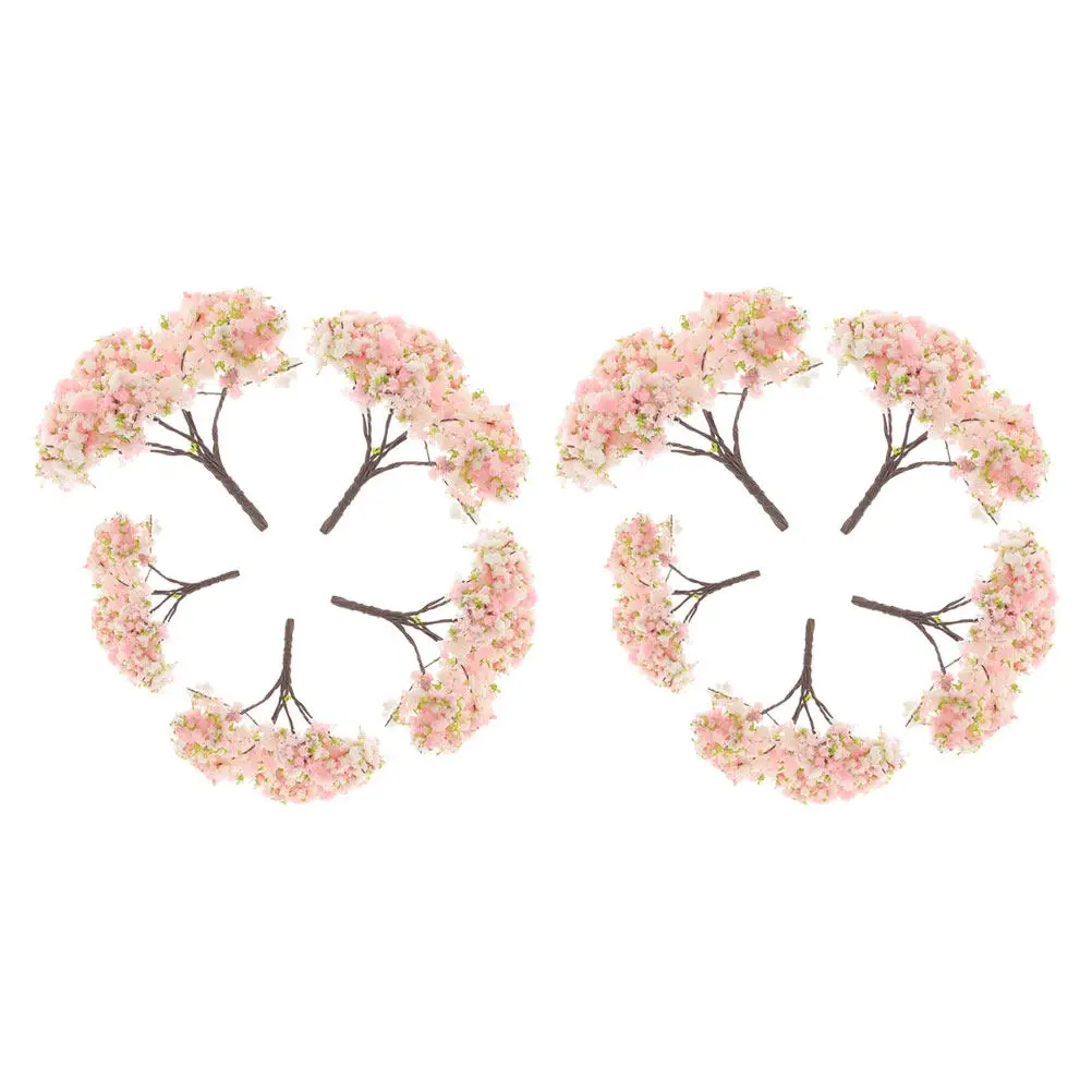

10Pcs Miniature Cherry Blossom Trees Realistic Simulation Landscape for Architectural Diorama Sand Table Decor Small Scene