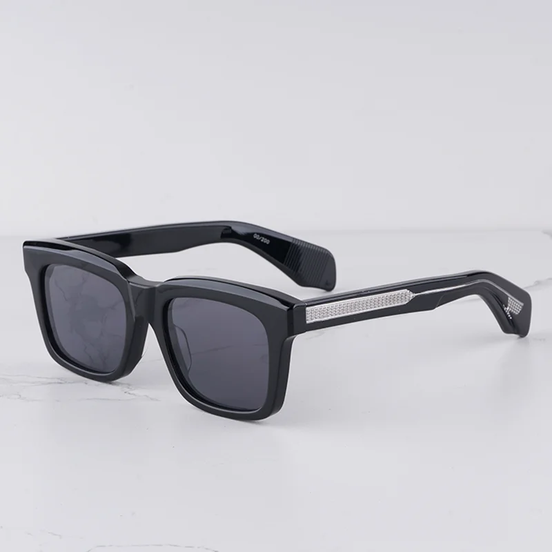 

TORINO EPOXY Luxury Square Black Sunglasses for Men Original Vintage Craft Limted Edition Thick Acetate Solar Glasses Male