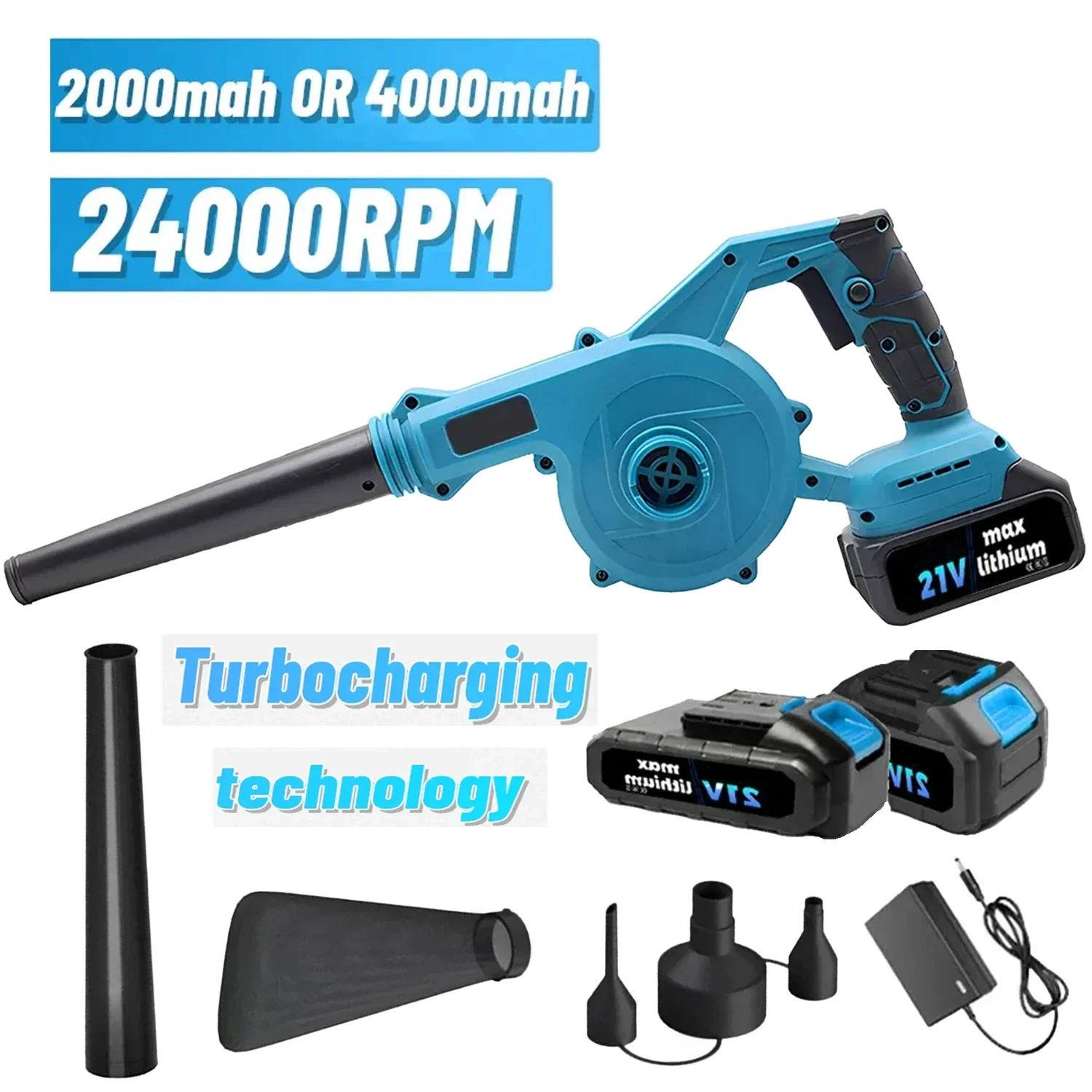 

2-in-1 Tool Cordless Leaf Blower for 18V Makita Battery Vacuum 150CFM Up to 120MPH Handle Electric Blower Cleaner For Garden