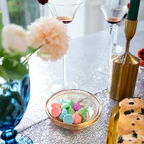 3MM Paljetttyg Tätt Nät Kaotiskt Stycke Bröllopsdekoration Scenbakgrundsduk Klädtyg Klänning Bordsduk 130X50CM 6 best sales stretchigt paljetttyg - №2