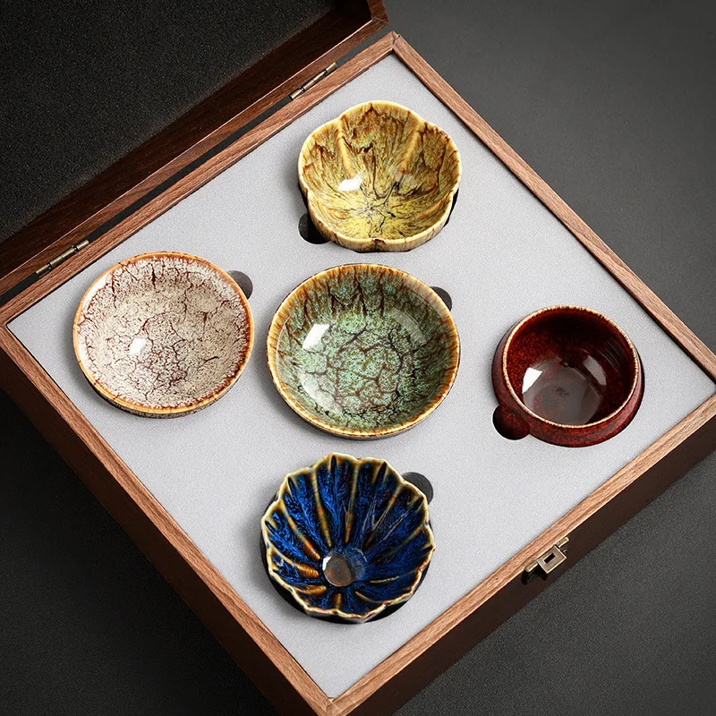 

HYS teacup set, five-element cup, kung fu tea set, master cup, tea bowl, gift box, cultural and creative souvenirs