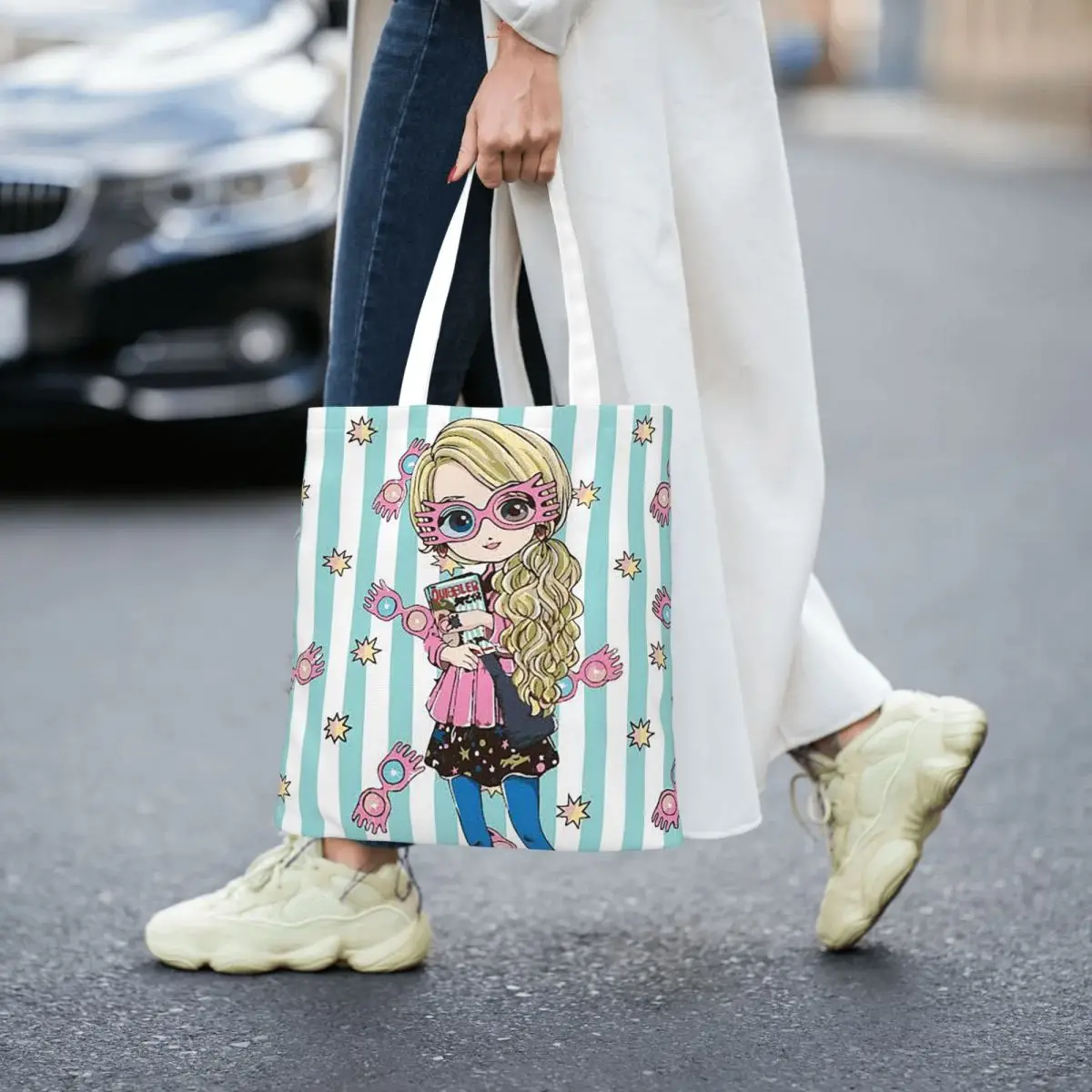 Luna L-Lovegoods Occhiali Borse per la spesa Tela La borsa tote pieghevole per ragazze Borsa a tracolla da viaggio