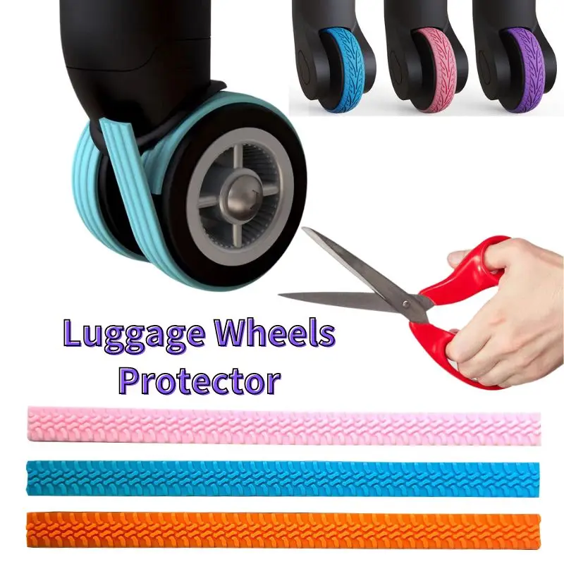 New 4PCS Luggage Wheels Protector Silicone Wheels Caster Shoes Travel Luggage Suitcase Reduce Noise Wheels Cover Accessories