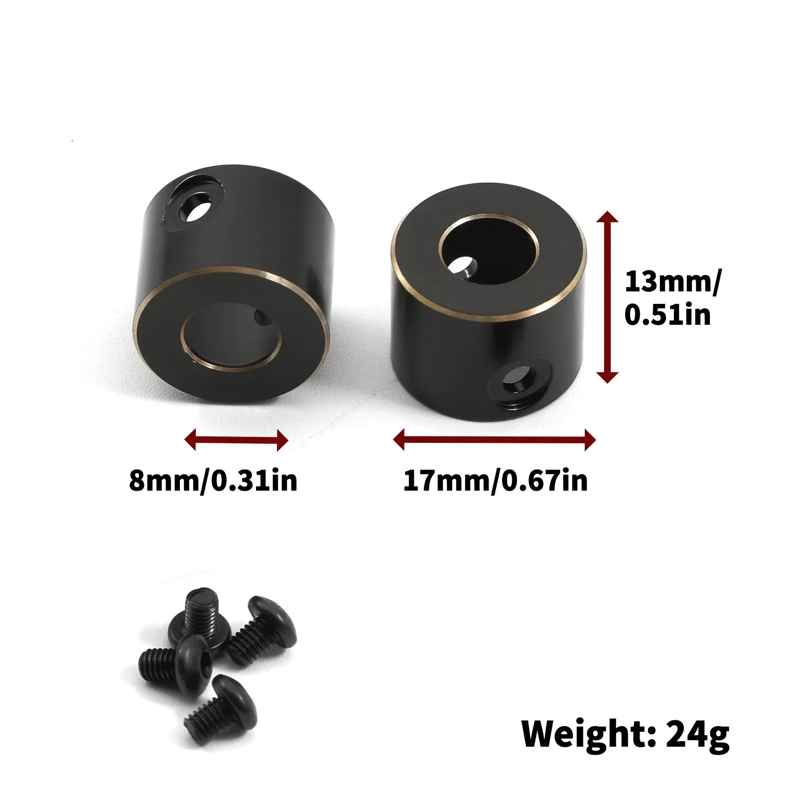 Black Coating Brass Steering Knuckle C Hub Carrier Axle Tube Link Mount for 1/10 RC Crawler Axial SCX10 PRO Upgrade  Accessories
