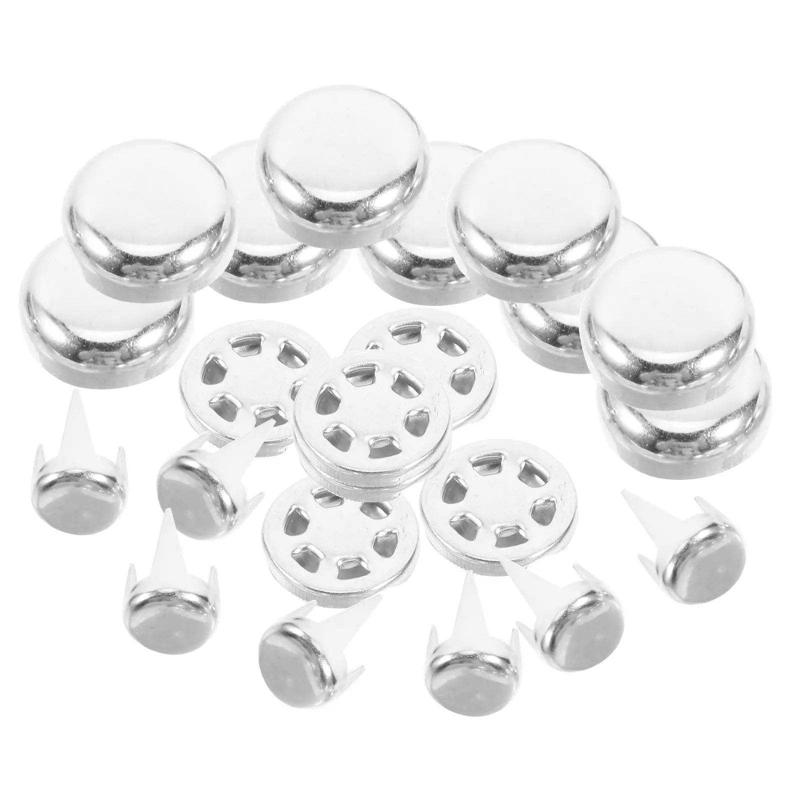 100pcs Silver 15mm Aluminum Baseball Buttons Lightweight Hat Making Repair Supplies Snap Replacement