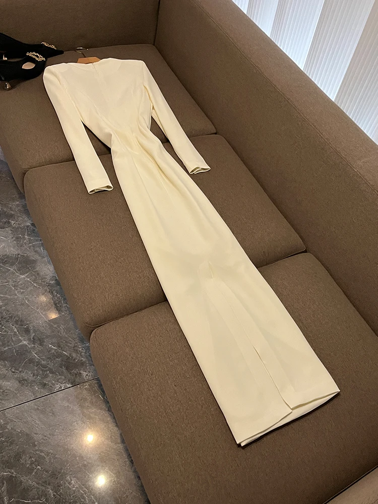 Robe de soirée longue ornée lourde Celebri Sle Dr U765, taille moyenne, t-shirt amical pour les déplacements, jupe en Fiber d'acétate